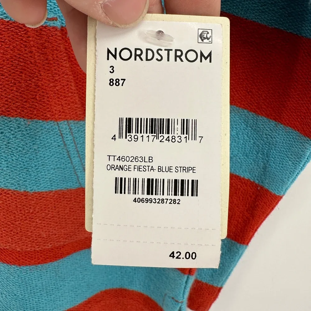 Tucker + Tate Kids Orange Blue Striped Terry Cloth Hooded Cover Up TT460263LB 3T
